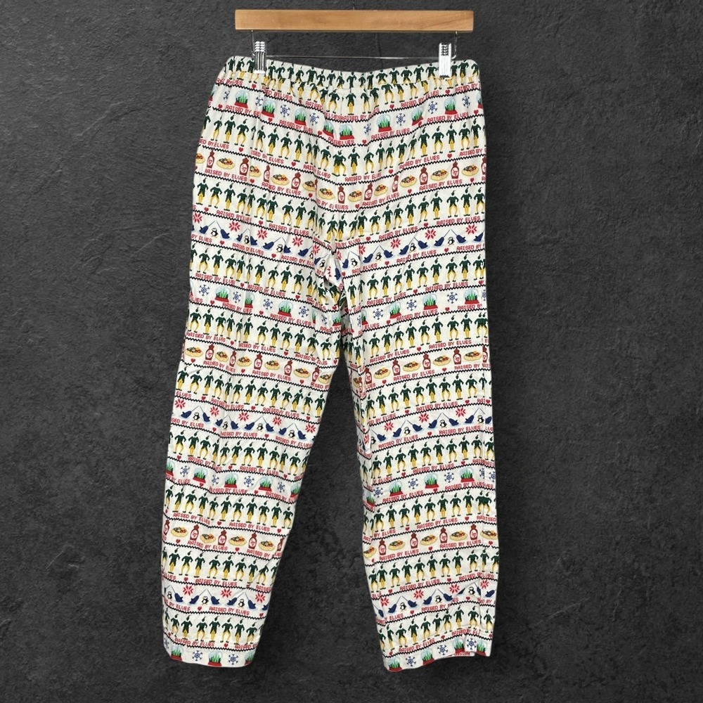 Hanna Andersson Mens Buddy Raised by Elves Flannel Pajama Pants Size S Christmas - Picture 2 of 8